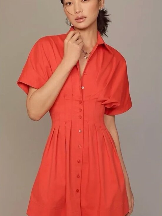 Anthropologie Dresses & Skirts - Anthropologie Exquise Mini Tobie Dress Red size Small